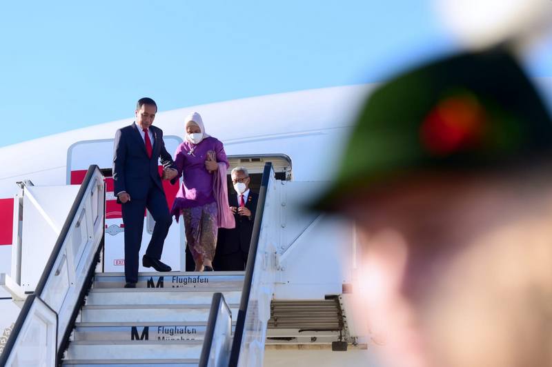 Presiden Joko Widodo tiba di Munich (foto: setneg)