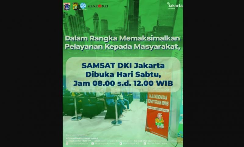 Waktu pelayanan Samsat DKI Jakarta (tangkapan layar)