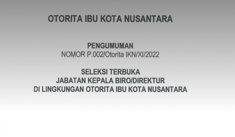 Rekrutmen pejabat IKN Nusantara (tangkapan layar)